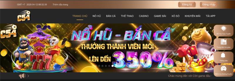 Hướng Dẫn Đăng Nhập C54 Để Cá Cược An Toàn 4 Bước 1: Truy cập trang chủ C54