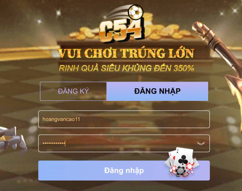 Hướng Dẫn Đăng Nhập C54 Để Cá Cược An Toàn 5 Bước 2: Điền thông tin để truy cập