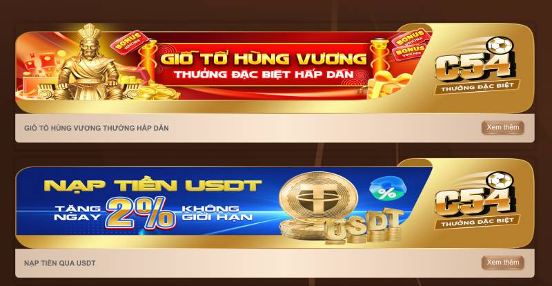 Hướng Dẫn Chi Tiết Nạp Tiền C54 Và Mẹo Tối Ưu Cho Người Chơi 5 Các khuyến mãi đi kèm khi nạp tiền tại C54