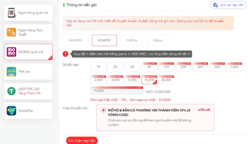 Hướng Dẫn Chi Tiết Nạp Tiền C54 Và Mẹo Tối Ưu Cho Người Chơi 3 Nạp tiền qua ví điện tử